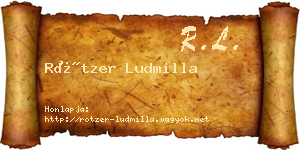 Rötzer Ludmilla névjegykártya